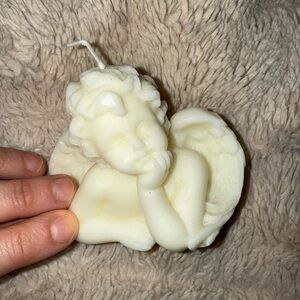 Cream Angel Candle